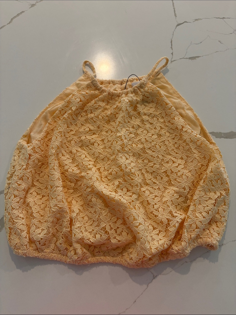 Zara peach Lace Tank Top for Kids